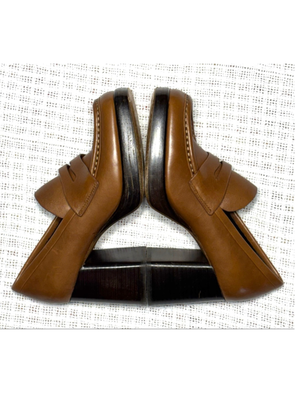 Rag & Bone Women's Preppy Chestnut Matrixx Leather Platform Loafers SZ 6.5/7 - Picture 4 of 10